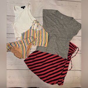 Crewcuts Multicolor Striped Swimsuit Set